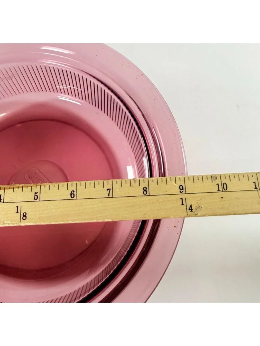 Vintage 1.5 Qt Corning Vision Ware Cranberry Ribbed Casserole Dish w Lid V-33-B